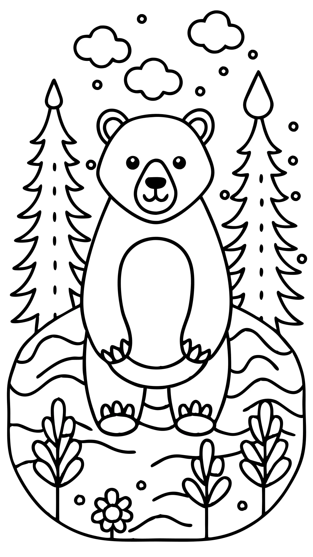 coloring page bear